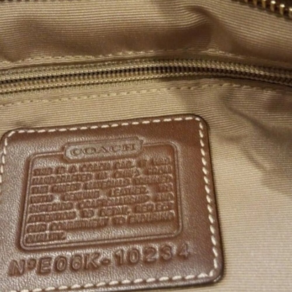 Brown signature patchwork Coach tote Handbag - Picture 5 of 7